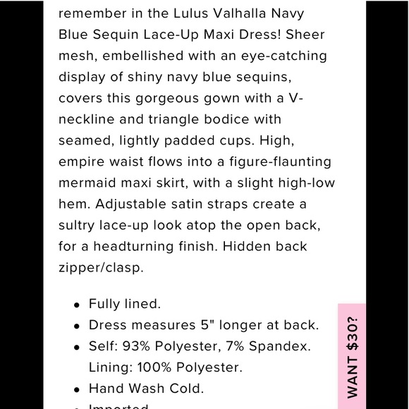 Valhalla Navy Blue Sequin Lace-Up Maxi Dress - Picture 5 of 6